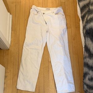 Abercrombie & Fitch Women's White Straight Leg Jeans